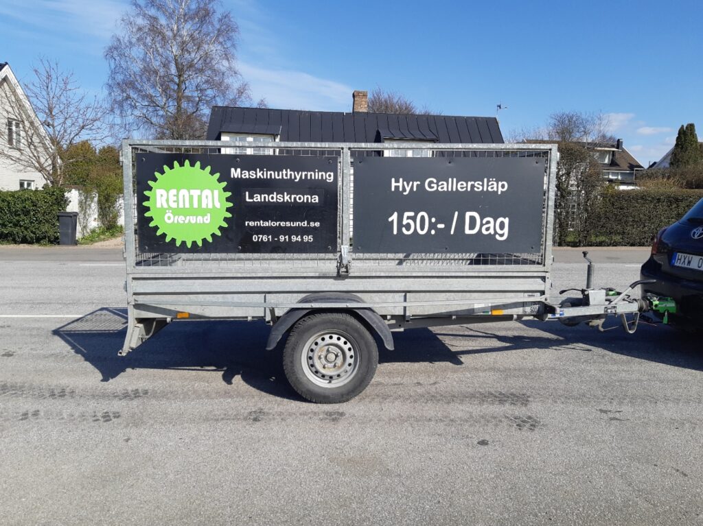Rental Öresund släpvagnsuthyrning fanns tidigare i Glumslöv nu i landskrona. Hyr gallersläp långtidsuthyrning, vecka och månad.